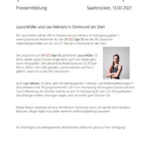 Laura Müller und Lea Halmans in Dortmund am Start