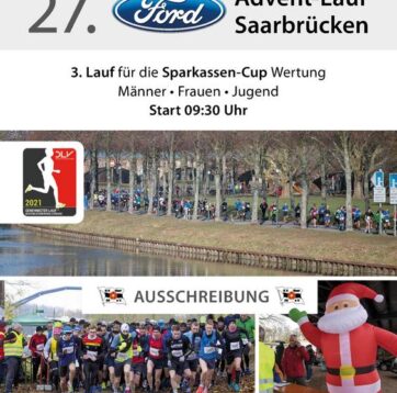 Gute Beteiligung beim 27. Ford Advent-Lauf, 4 Titel für GO! Saar 05