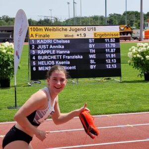 Drei Teilnehmerinnen bei DLV-U18-Gala, Ksenia Helios schnell wie nie