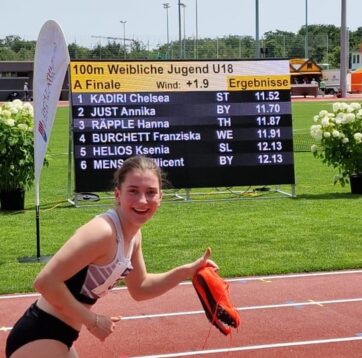 Drei Teilnehmerinnen bei DLV-U18-Gala, Ksenia Helios schnell wie nie