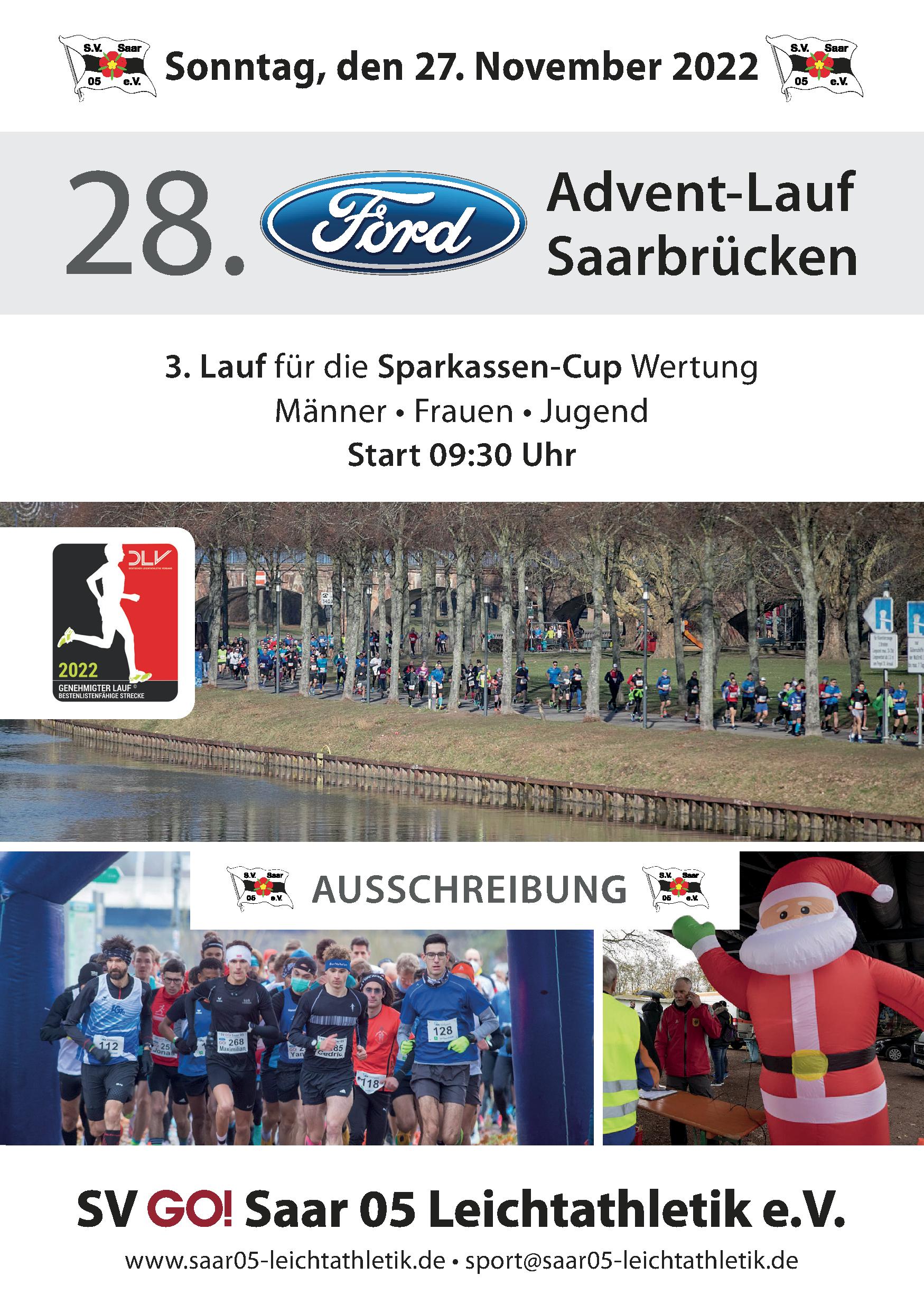Mehr über den Artikel erfahren 28. FORD Adventlauf und SLB-Seniorenmeisterschaften über 10 km Straßenlauf