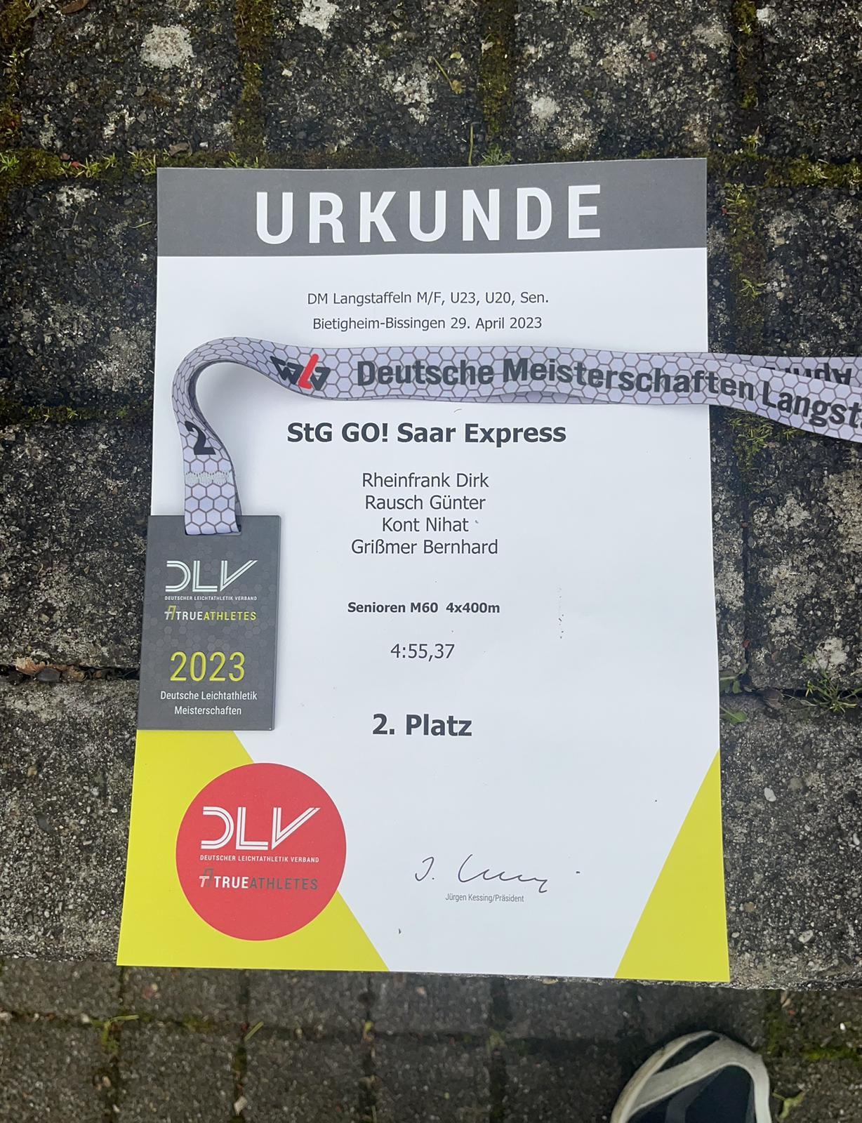 Du betrachtest gerade Deutsche Vizemeisterschaft über 4×400 m der Senioren M60