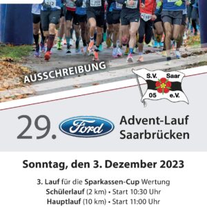 Melderekord zum 29. FORD Advent-Lauf am 03. Dezember