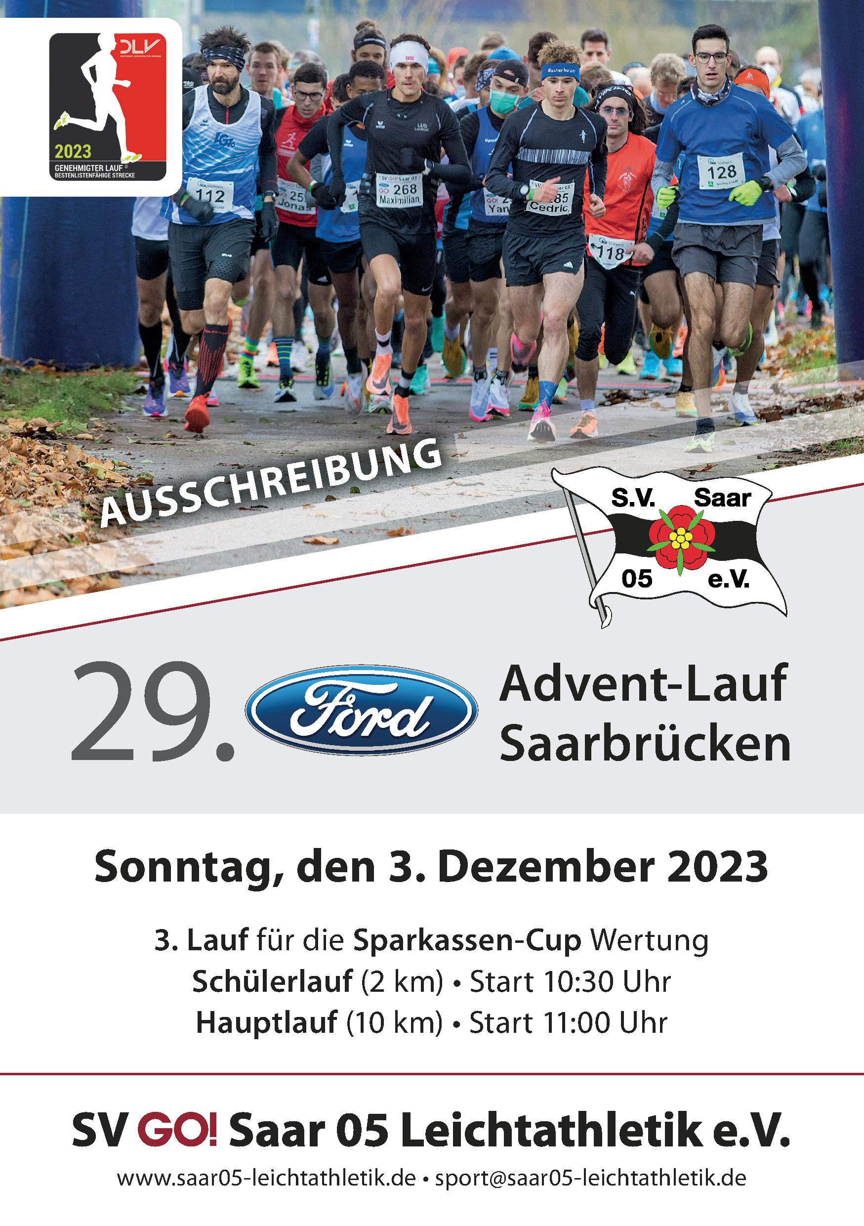 Mehr über den Artikel erfahren Melderekord zum 29. FORD Advent-Lauf am 03. Dezember