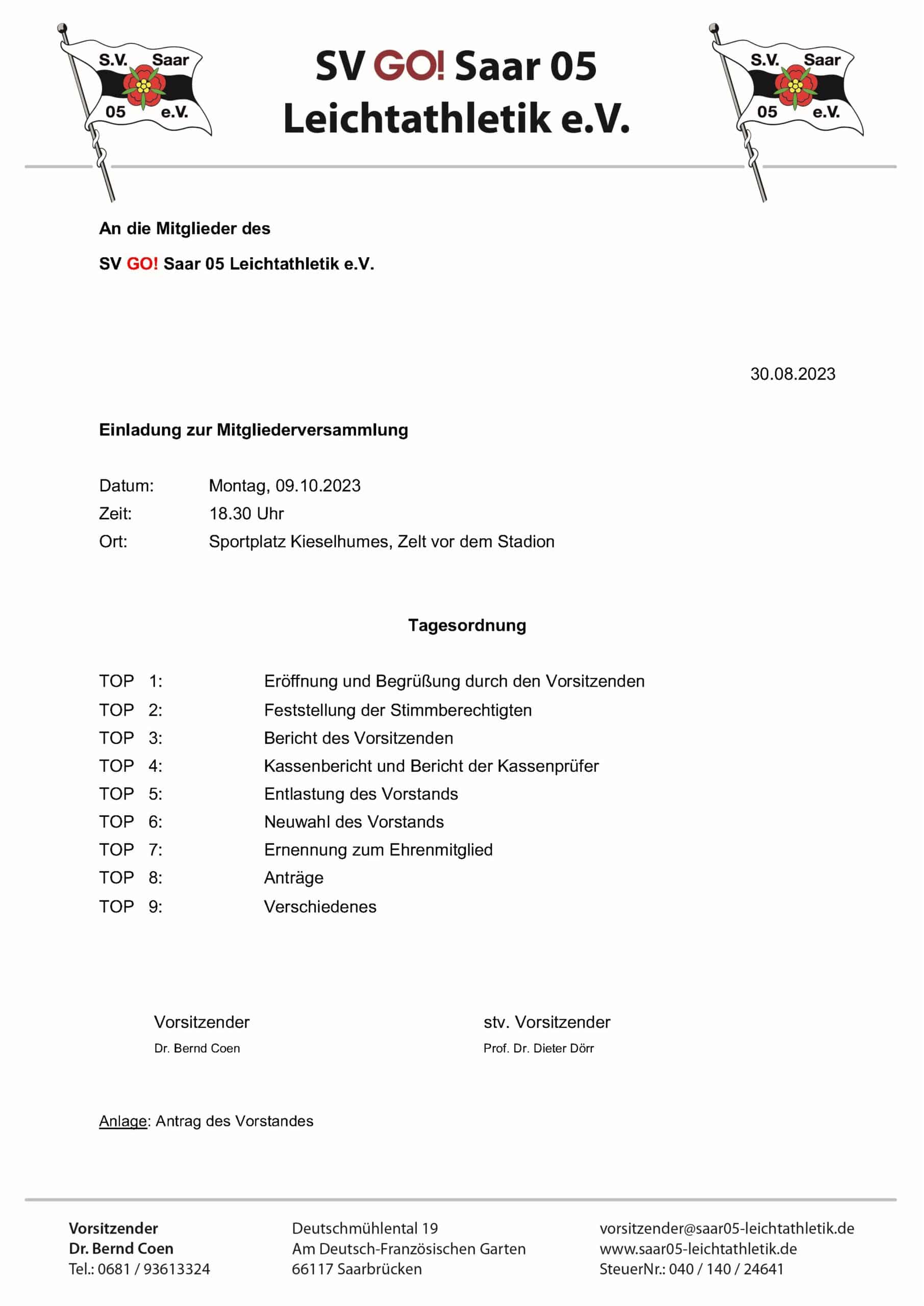Du betrachtest gerade Einladung zur Mitgliederversammlung SV GO! Saar 05 am 09. Oktober 2023