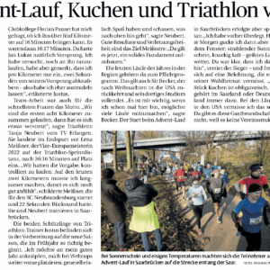Was Advent-Lauf, Kuchen und Triathlon verbindet