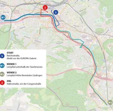 Streckenführung GO! Halbmarathon/Saarlandmeisterschaften