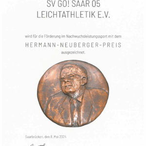 SV GO! Saar 05 gewinnt Hermann-Neuberger-Preis