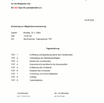 Einladung zur Mitgliederversammlung 2025